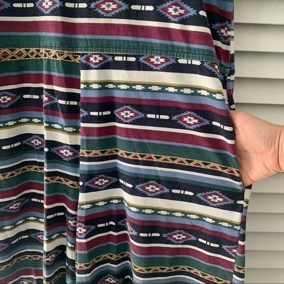 Vintage S. Roberts 80s Southwestern Flowy Boho Romper Button Back  size Medium - Picture 4 of 13